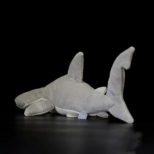Miniatura 8 de Hammerhead - Animal de peluche de tiburón marino, 15.7 pulgadas, color gris oscuro, simulación de tiburón martillo, juguete de peluche de animal de