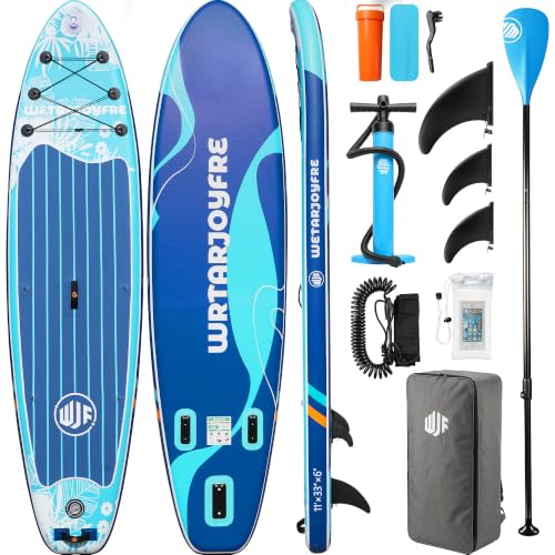 Image of Inflatable Stand Up Paddle Board, 11' x 33 inch x 6 inch Extra Wide SUP with Premium Accessories, Non-Slip Deck ISUP for All Skill Levels, Adults, Youth, Fishing, Yoga, Floating on Ocean & Lake