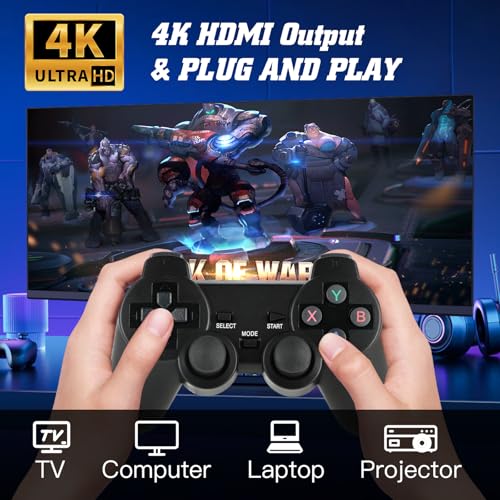 Retro Game Console, Wireless Retro Game Console, 24500+ Games Built-in, 4K HDMI Output, 9 Emulators, Dual 2.4GHz Wireless Game, Plug and Play Video Games, Black(64G) - Image 4
