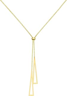 Gold-Plated Pendant - Elegant Long Geometric Tassel Necklace with Waterproof Features, Perfect for Any Outfit