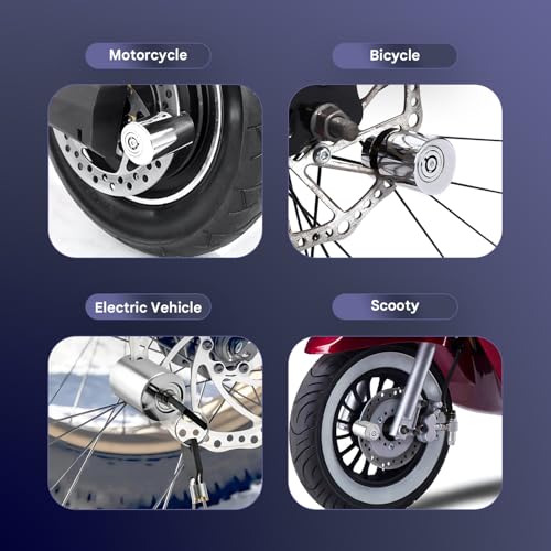Image of Securo Stainless Steel Heavy Duty Disc Brake Lock Pad Lock with 7mm Pin Anti Theft Wheel Security Lock for Bike Motorcycle Scooter ATV with 2 Keys Painted Finish Durable Protection