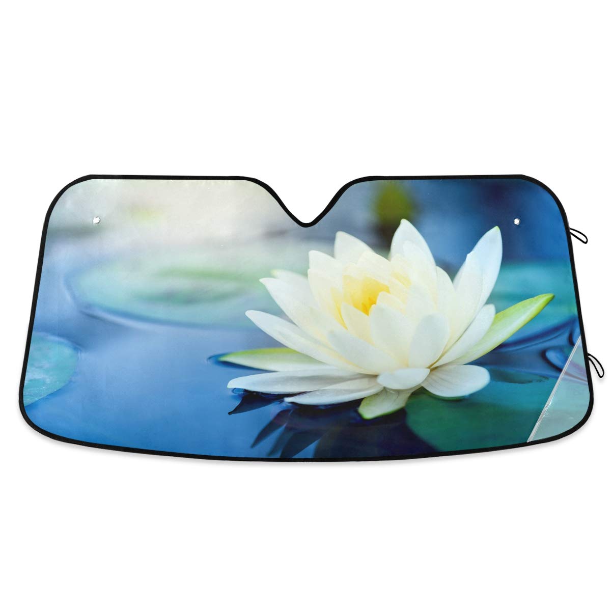 Sponsored Ad - Car Windshield Sunshade Beautiful Lotus Flower Pattern, Blocks Sun Visor Protector Foldable Sun Shield Keep Your Vehicle Cool, Fits Windshields of Most Sizes