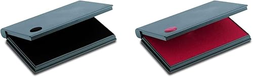 2000 PLUS Almohadilla para sellos, fieltro, tamaño n. 2, 6-14 pulgadas x 3-12 pulgadas, tinta negra (090407) y almohadilla para sellos, fieltro,