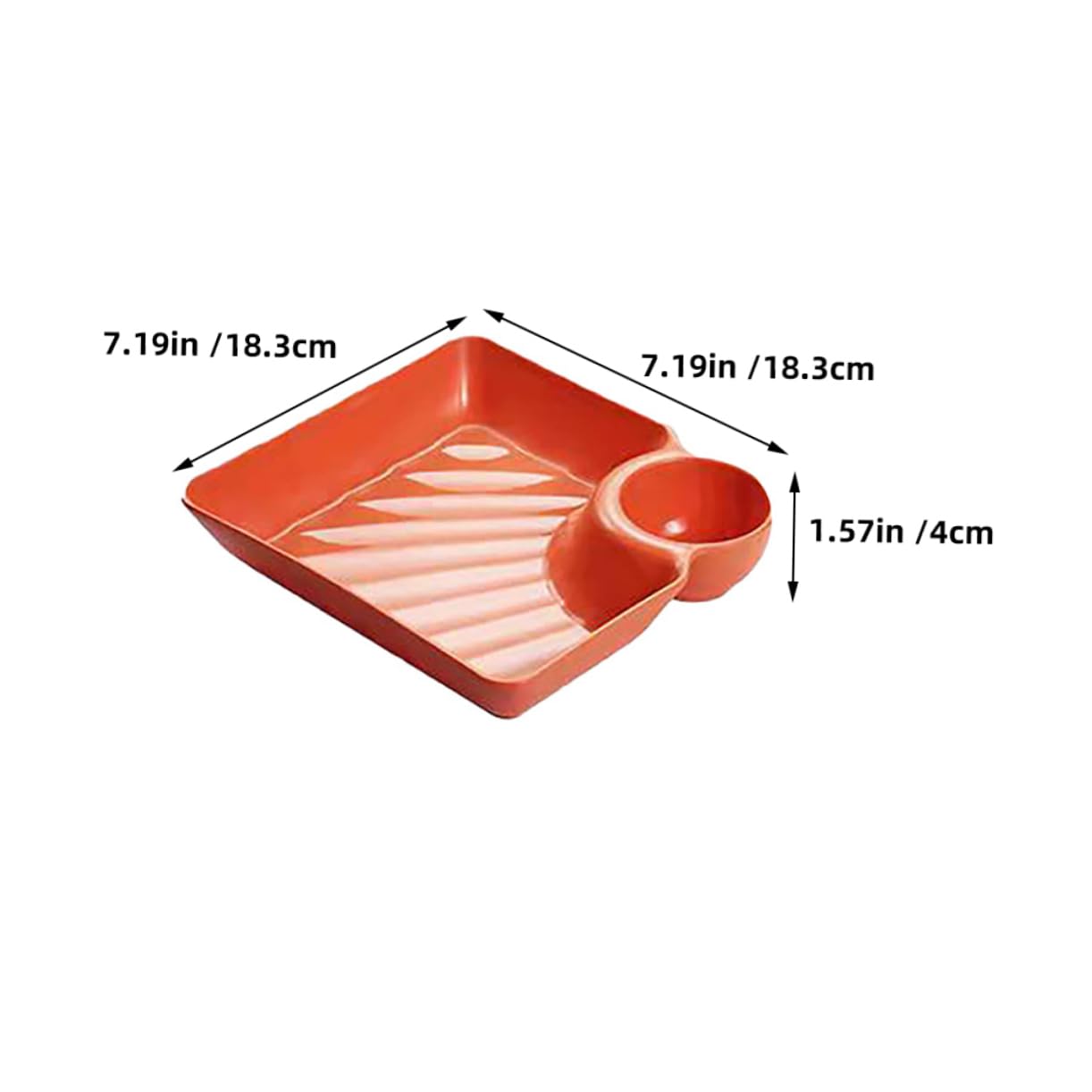 CIYODO Stylish Square Snack Plates 4-piece Dipping Plate Set for Sushi Chips Salads Dumpling Saucer Pp Material Vibrant Colors