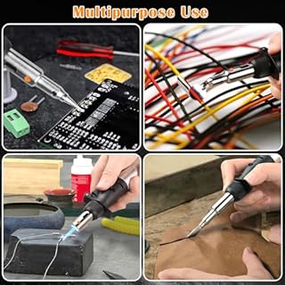 DOMINOX Butane Soldering Iron Kit, Portable Cordless Soldering Iron and Butane Heat Gun Rapid Heat Up, Mini Torch Welding Kit with Self-Igniting Adjustable Flame（Butane Gas Not Included）