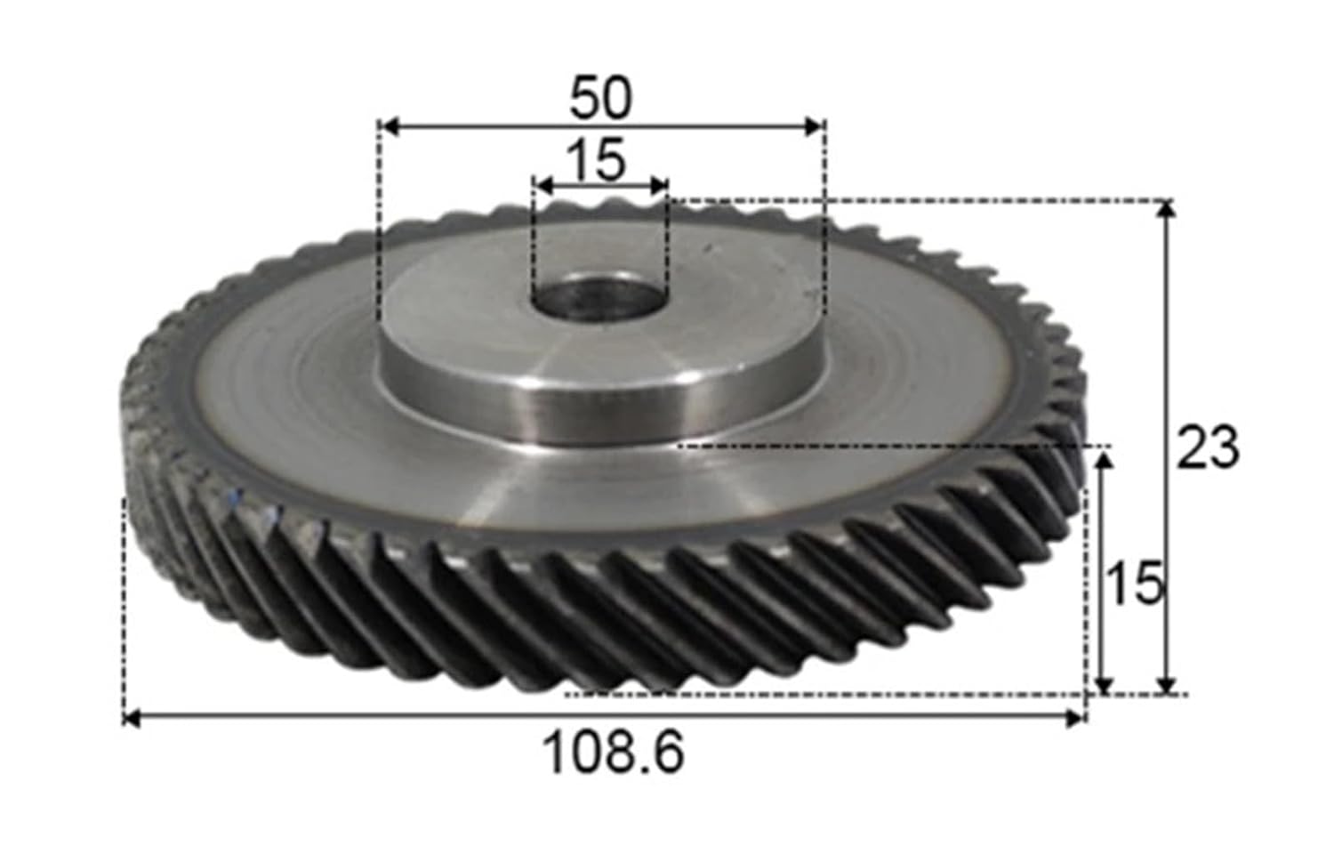 Helical Gear 45 Degree One Piece Left 1.5M50T Hole 15mm 1Pcs