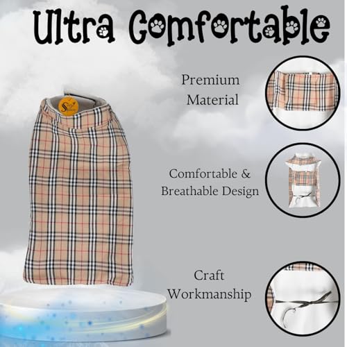 Image of Sage Square Winter Coloured Dog Coat - All-Weather Protection, Windproof, Waterproof Cozy Fleece Lining, Adjustable Straps, Durable Construction, Stylish, Comfortable, Jacket (Cream & White, XX-Large)