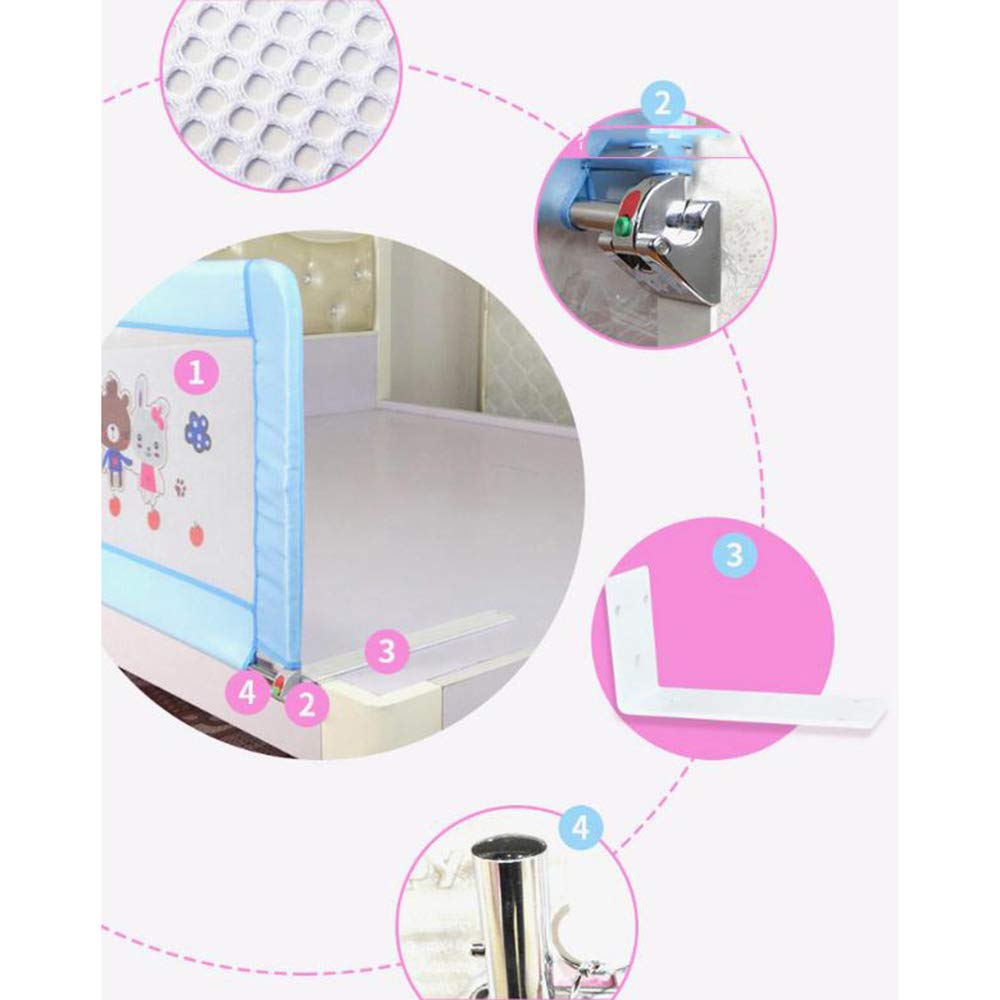 Barandilla para Cama de bebé Barandilla de protección para Cama, abatible hacia Abajo, Plegable, Lavable, para bebés y niños pequeños L, Ajuste fácil, Resistente y sólido, 1 paquet