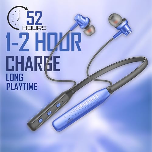 Image of TP Troops Bluetooth Wireless in Ear Earphones with 20+ Hours Playtime, 10mm Dynamic Driver, Gaming Mode, High Bass, IPX4 Water and Sweat Resistant, Type C Fast Charging (Blue)