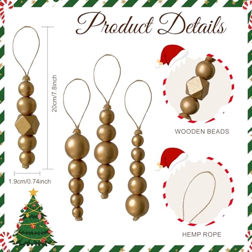 Décorations de sapin de Noël en bois chic pour fêtes boho