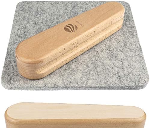 IDSWorld Tailor Wooden Clapper Steam Iron Sewing Quilting Block Embroidery Set Pressing Seam Flattering Tapestry Large 9.44" New Two Side Dirt Resist Steam Tool with Wool Heat Press Pad Ironing Mat