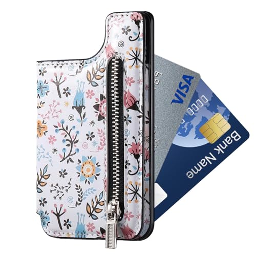 Kartenhalter für Handyrückseite, magnetisch, multifunktional, , florales Kartenetui mit RFID-Diebstahlschutz, für Münzen, Bargeld, Kreditkarten, Rechnungen Kartenhalter für Handyrückseite, magnetisch, multifunktional, , florales Kartenetui mit RFID-Diebstahlschutz, für Münzen, Bargeld, Kreditkarten, Rechnungen