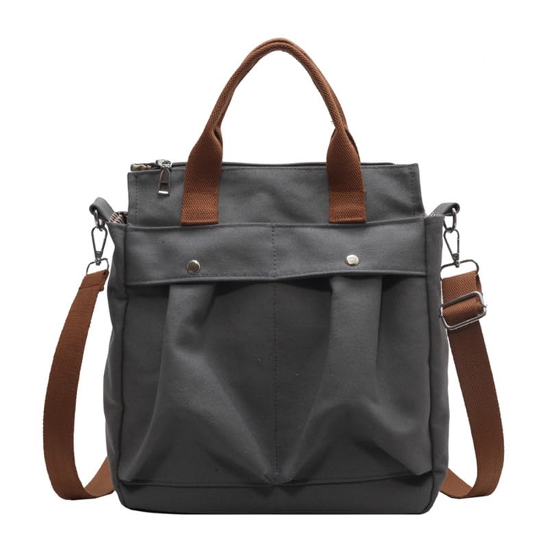 Sac fourre-tout en toile pour femmes grand sac à main à bandoulière quotidien noir