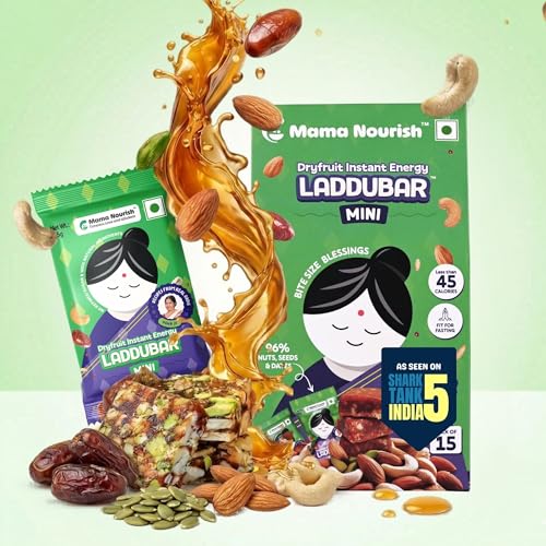 LADDUBAR Minis Dryfruit Date Bites Energy Bars (Pack of 15) | As seen on Shark Tank | No Refined Sugar & No Preservatives | Healthy Dry Fruit Bar | Mini Dry Fruits Barfi – Sweetened with Jaggery & Dates LADDUBAR Minis Dryfruit Date Bites Energy Bars (Pack of 15) | As seen on Shark Tank | No Refined Sugar & No Preservatives | Healthy Dry Fruit Bar | Mini Dry Fruits Barfi – Sweetened with Jaggery & Dates