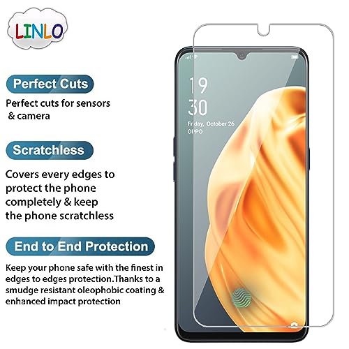 Image of Tempered Glass Screen Protector Compatible for Oppo F15 /Oppo F17 with Full Screen Coverage; Except Edges and Easy Installation Kit(Transparent), Pack of 1