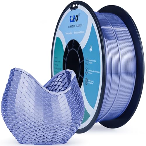 ZIRO Silk PLA Filament, Shiny 1.75mm 3D Printing Material, 1kg Violet