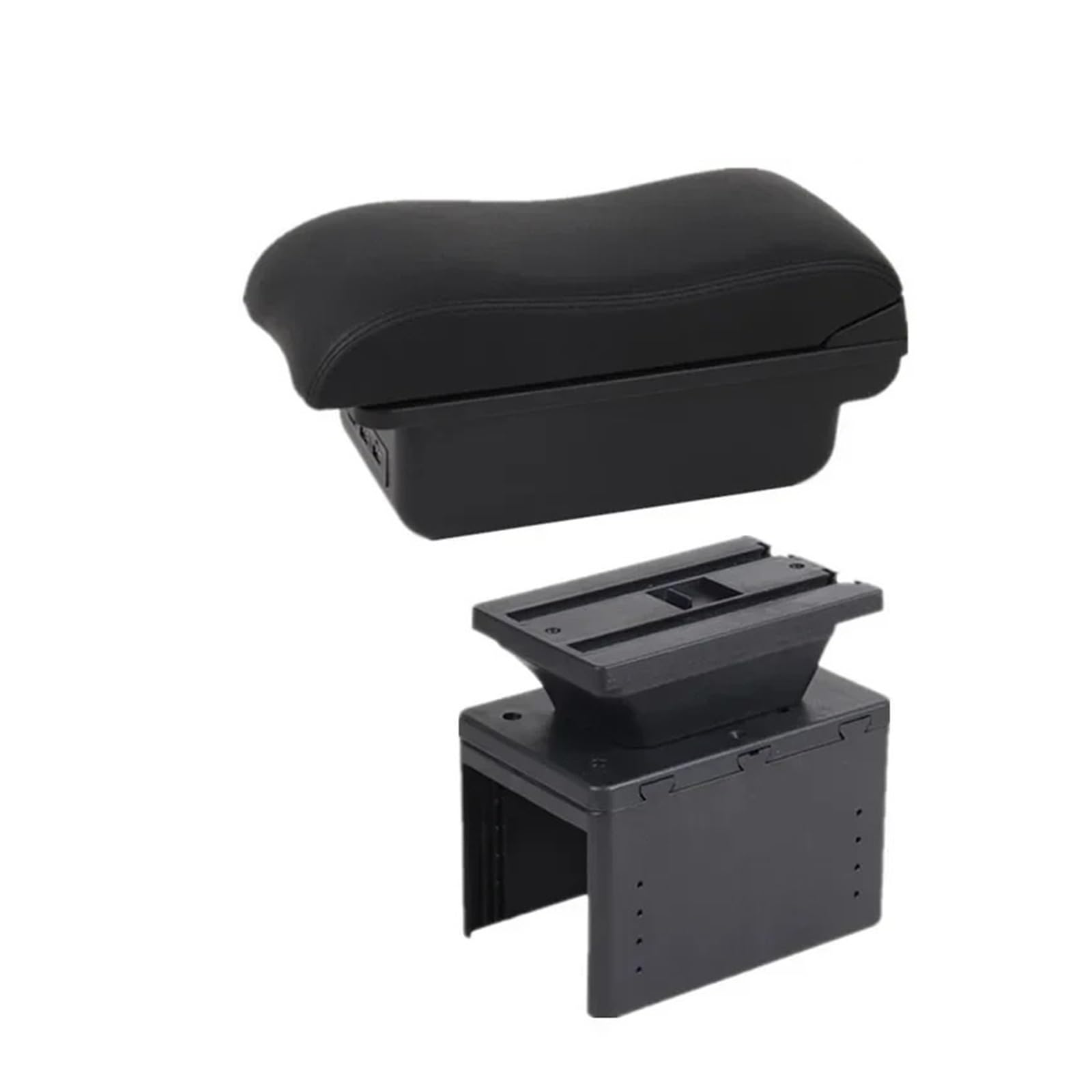 GBGWRMRYX Center Armrest Box For Fiesta MK8 Car Armrest Box Storage Box Dedicated Retrofit Interior Replacement Accessories Arm Rest(B2 black line 3USB)