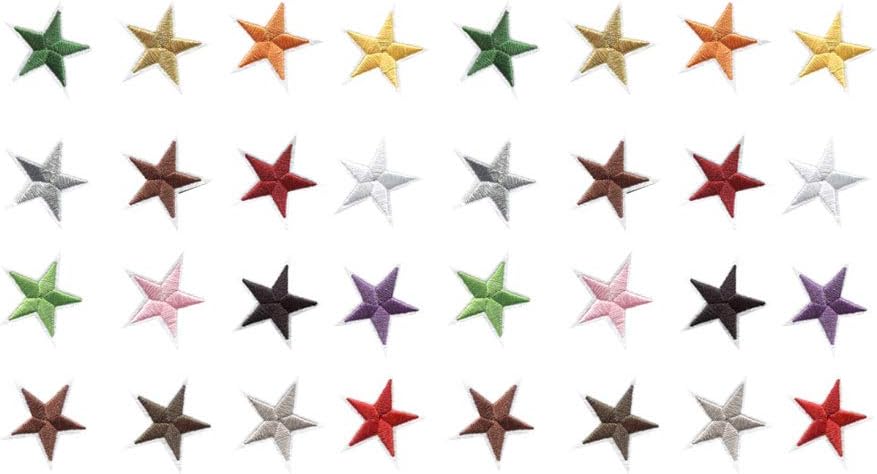 38pcs Star Pattern Embroidered Cloth Patches Pentagram for Clothing Backpacks and Arts Crafts Colors Small for Creative Decoration