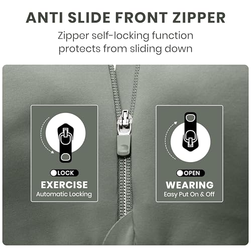 Image of CRZ YOGA Zip Front Cross Back Sports Bras | Molded Cups, Medium to high Support, Training, Adjustable Convertible Straps, Hook and Eye, for Women
