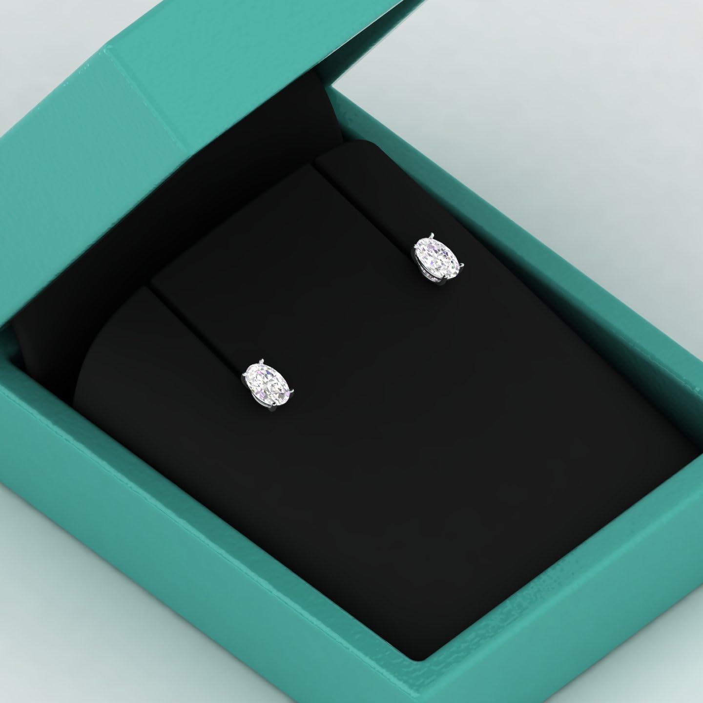 Moissanite Stud Earrings, 0.5ct-3ct D Color VVS1 Clarity All Shapes Moissanite 14K White Gold Plated 925 Sterling Silver Simulated Diamond Earrings For Women - Image 6