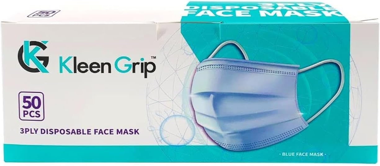 Party Magic Disposable Face Mask 3Ply Blue 50Pcs/Box Kleen Grip brand