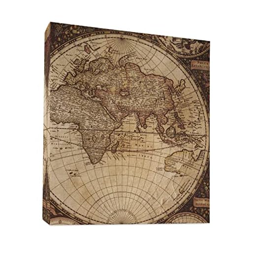 Vintage World Map 3 Ring Binder - Full Wrap - 1"