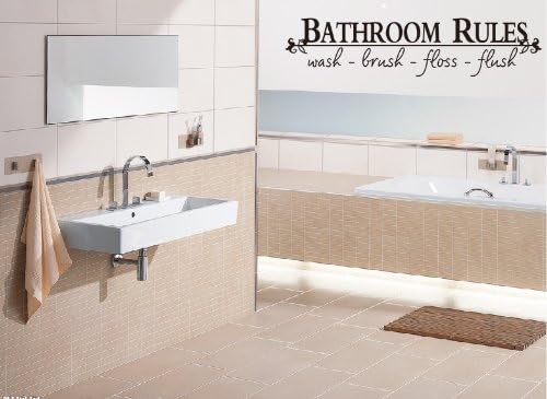 6020cm Bathroom Rules Wash Flush Wall Stickers Removable Waterproof Home Art Decoration Mural Wall Decal Home Decor Bathroom Vinyl DIY Art Decals