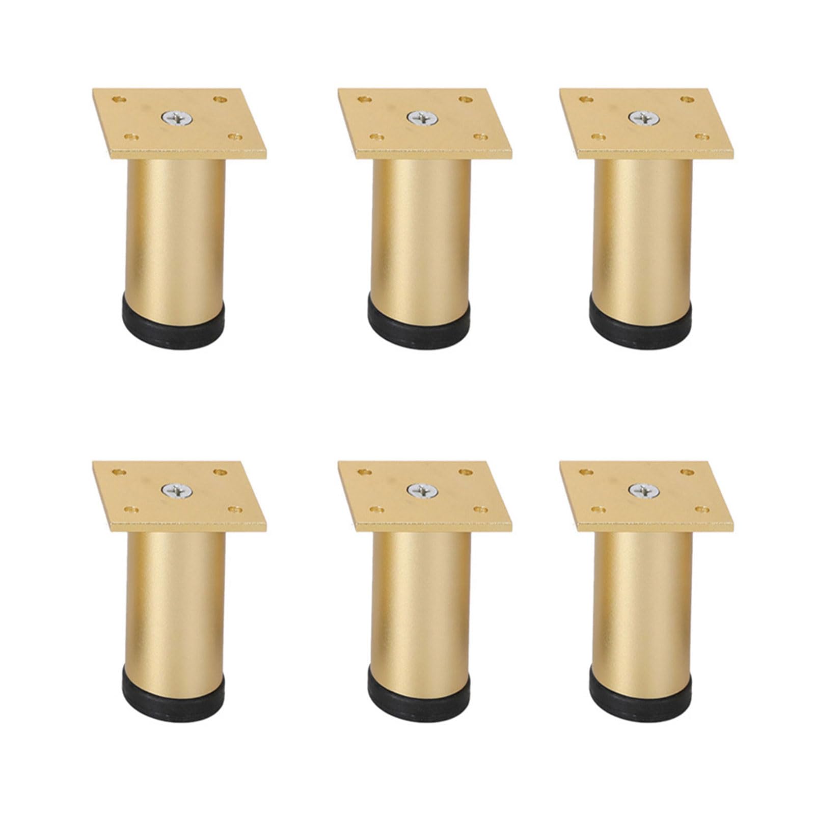 Elnwnnkc Gold 6Pcs Aluminum Alloys Bed Frame Legs Adjustable Height Furnitures Feet Bottom Load-Bearing Bracket Aluminum Legs