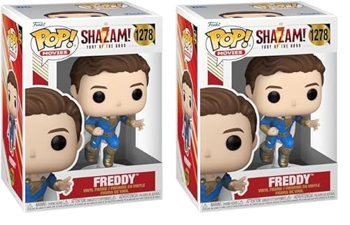 Funko Pop! Movies: Shazam 2 - Freddy- Figurine en Vinyle à Collectionner - Idée de Cadeau - Produits Officiels - Jouets pour Les Enfants et Adultes - Movies Fans (Lot de 2)