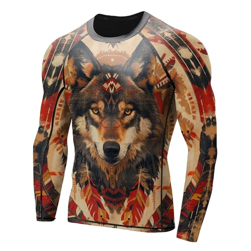 Desantiago Workout Compression Shirt, Mens Rash Guard Long Sleeve, Jiu Jitsu Rash Guard Men