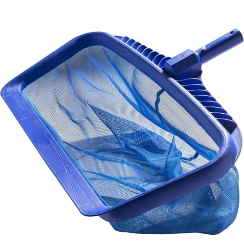 Product Image of the AKVOLIVE Upgraded Pool Skimmer Net, Heavy Duty Leaf Rake for Cleaning Swimming Pool & Pond, Fine Mesh Deep Bag Catcher with Strong Plastic Frame
