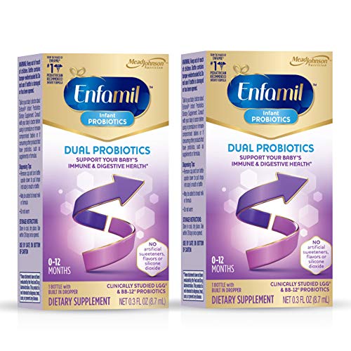 Enfamil Infant Probiotics Dual Probiotics Drops (8.7mL in a Bottle) Support Your Baby's Immune and Digestive Health (21 Day Supply) (Pack of 2)
