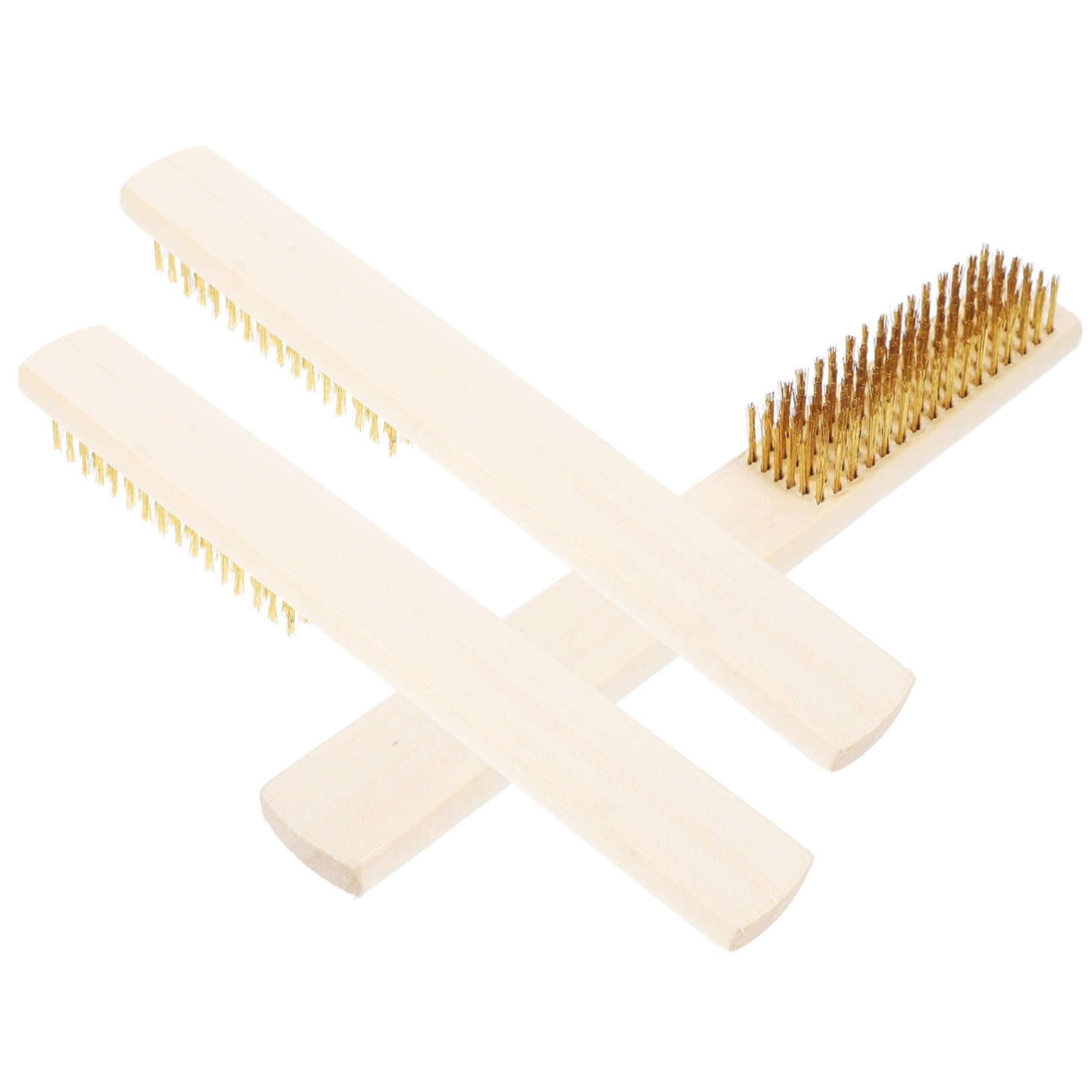 BELLIFFY Walnut Handle Brush Set 3pcs Metal Wire Removal Brush for Welding Slag