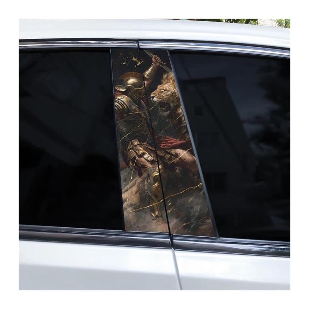 Decorative Items 2pcs Car B-Pillar Sticker Animal Car Doorpost Decal DIY(F)