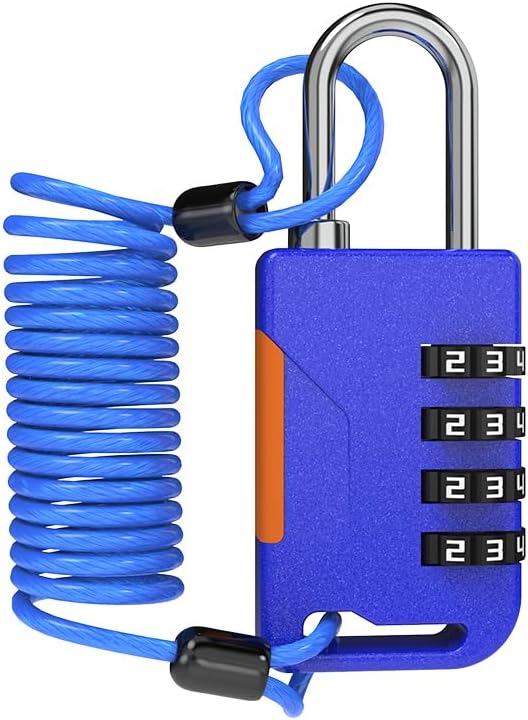 Cerradura de esquí, cerradura combinada con cable retráctil (36 pulgadas), combinación de candado con cable para snowboard, bicicleta, equipaje,