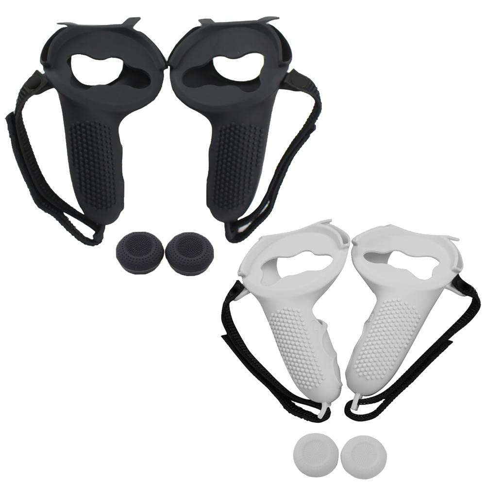 VR Accessories Controller Silicone Grip Protective Cover Compatible with Oculus Quest 2 VR Touch Controller Case with Knuckle Strap Handle
