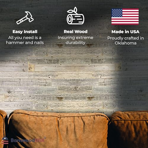BARNWOODUSA Real Reclaimed Wood Planks - Easy Nail-Up Shiplap Panels for Rustic Wood Wall Paneling (Natural Weathered Gray, 6 Inch Sample) - Image 4