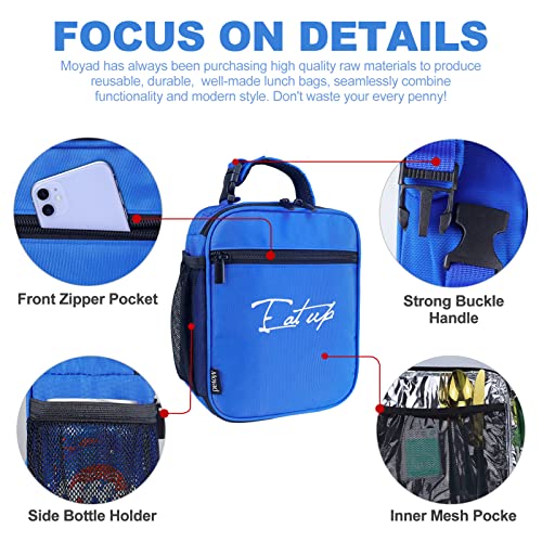 Small Lunch Bag, Insulated Lunchbox With Handle Clip, Portable Mini Lunch Tote Bags, Reusable Slim Lunch Box, Freezable Snack Bags, Durable Lunch Boxes Cooler Bag For Women Men - Blue #TOP5