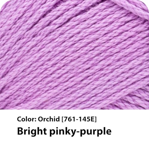 Image of Lion Brand Yarn, 24 /7 Cotton Yarn, Orchid, Purple, 1 Pack | Light Worsted 100% Mercerized Cotton Yarn for Crochet, Knitting, Craft, 185 Yards of Natural Fiber for Tees, Bags, Dishcloths