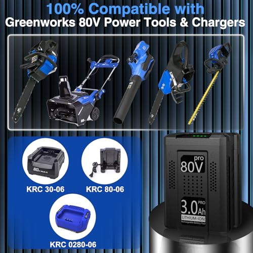 Image of EOTTK Replacement for Greenworks pro 80V Battery | Compatible with 80 volt greenworks battery GBA80200 GBA80250 GBA80400 GBA80500 Cordless Power Tools