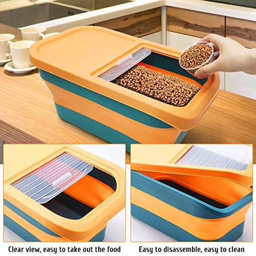 Bnosdm Foldable Dog Food Storage Container Airtigh Cat Storage Container Plastic Pet Storage Bin With Transparent Sliding Lid For Pet Dog Cat Bird Food Rice Flour #TOP3