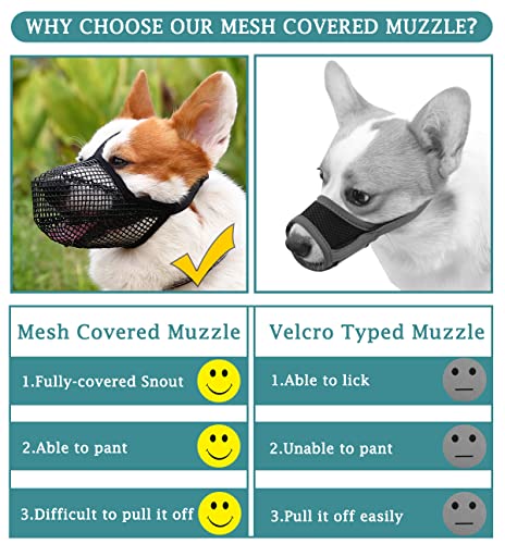 Mayerzon MZ-DK-DE Dog Muzzle, Soft Mesh Covered Muzzles thumb #3