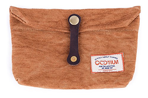 Gootium Small Travel Pouch - Vintage Envelope Style Coin Purse Makeup Hand Bag Accessory Organizer Tools Holder, Ginger #TOP7