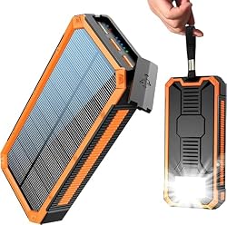 Cargador Solar 20000mAh Power Bank Bateria Externa PD20W Carga Rapida Bateria Portatil Solar Powerbank USB C Input & Output Compatible con Smartphones Tablets