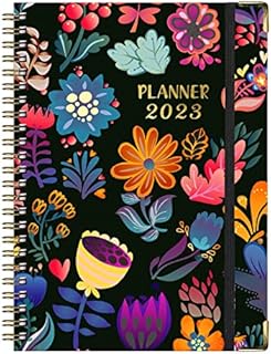 Mljtoyo Academic Diary 2023 ,Weekly&Monthly Planner ,2023 Diary A5 Week to View with Monthly Tabs , from Jan 2023 to Dec 2023 Hardcover, Inner Pocket,100GSM (A01 Black)
