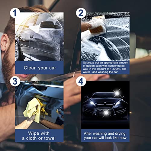 Carro de Cera,4,05 oz Car Wash e cera - Cera de palma dourada para carro com proteção UV, cera de ca