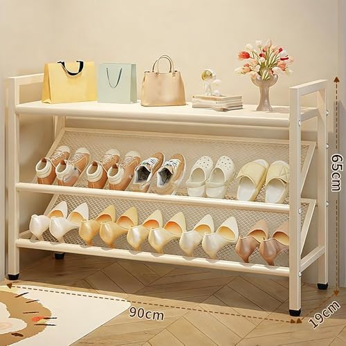 Étagère à chaussures compacte empilable pour libérer le couloir
