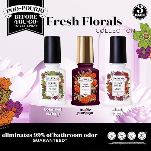 poo-pourri before-you-go toilet spray spring 2 oz variety pack maple pumpkin blush florals and botanical waters