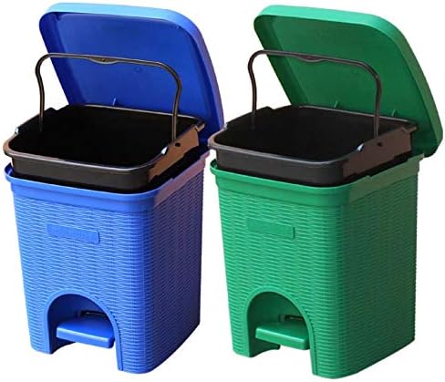 Signoraware Modern Lightweight Dustbin for Home and Office 12Ltr, Green+Blue