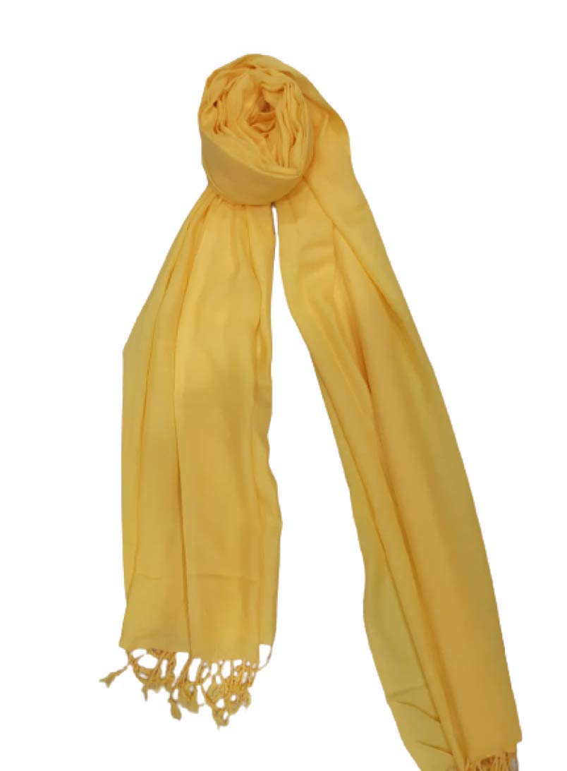 Liva Viscose Plain Rayon Scarf, Stole, Wrap for Women (Mango Yellow)-image-43